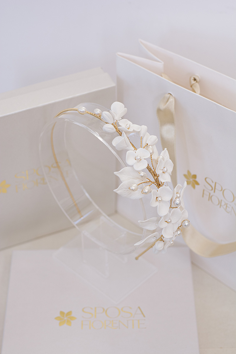 Orchidea esküvői hajdísz szett