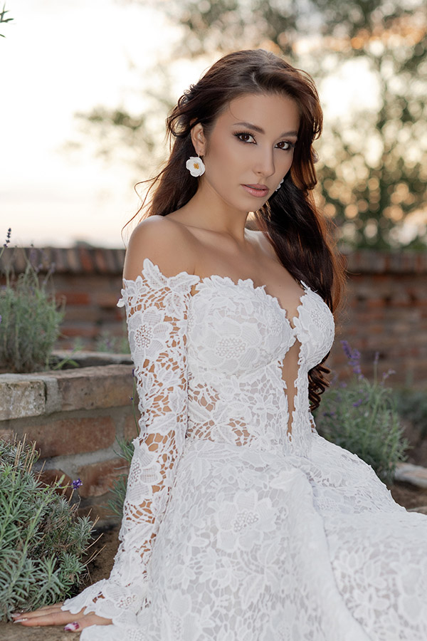 virágos menyasszonyi fülbevaló