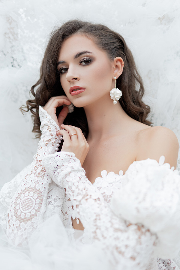 fehér menyasszony fülbevaló